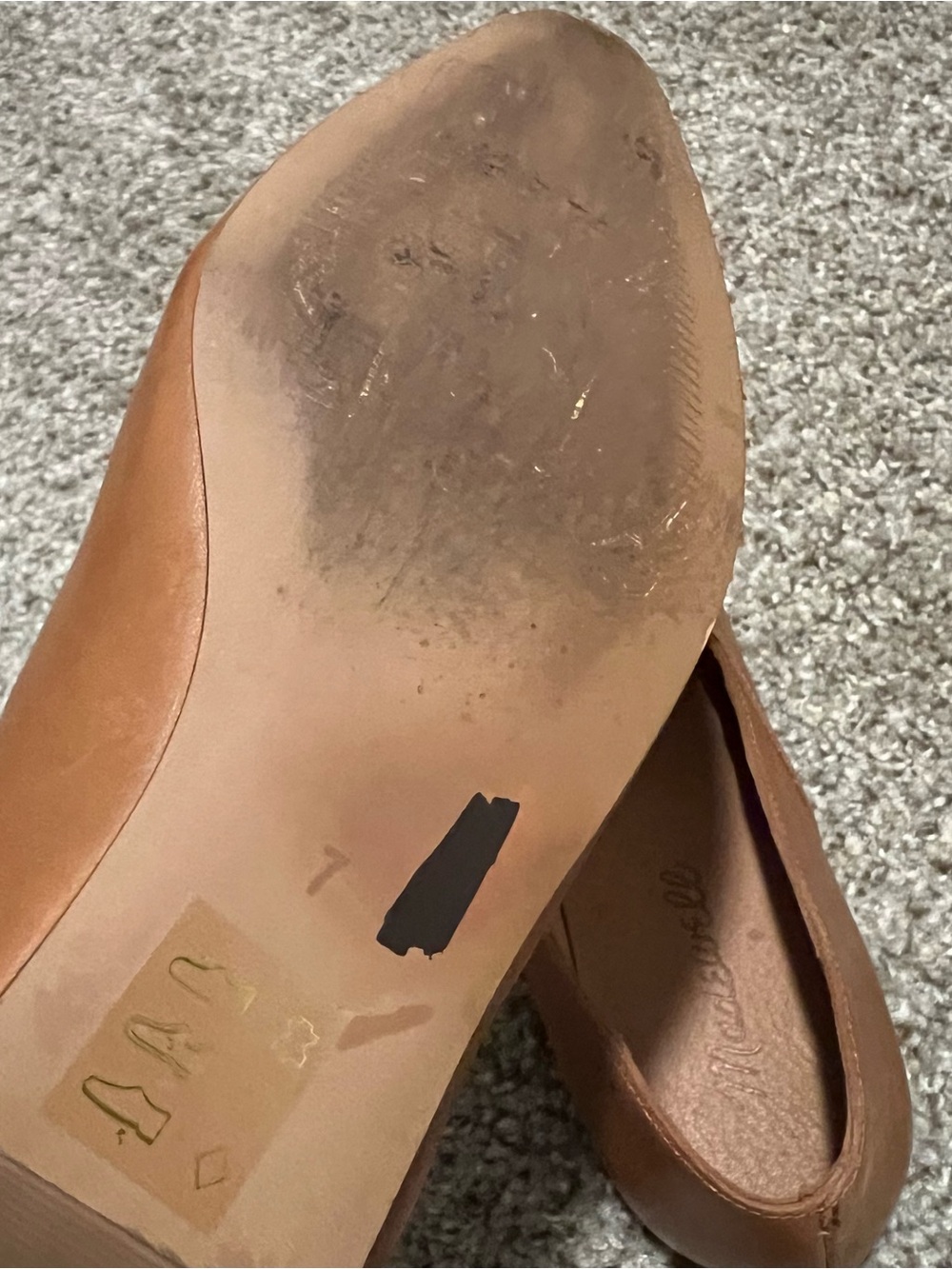 Madewell Cognac Brown Leather Pointed Slip-On Loafers Size 7 - Picture 7 of 11